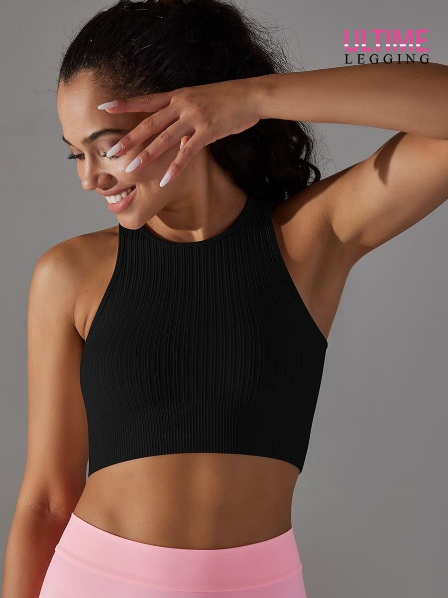 Brassière Fitness Sans Couture - Ultime-Legging Brassière helankezatrening.com sa Noir