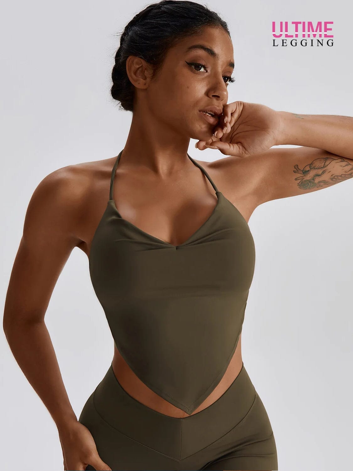 Brassière Fitness Soutien Maximum - Suprem - Ultime-Legging Brassière helankezatrening.com sa Kaki foncé