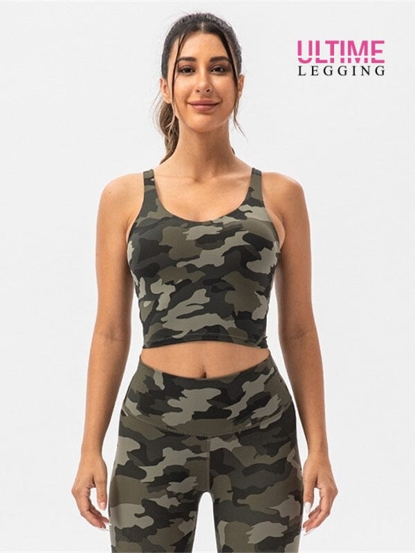 Brassière Sport Camouflage - Ultime-Legging Brassière helankezatrening.com sa Kaki