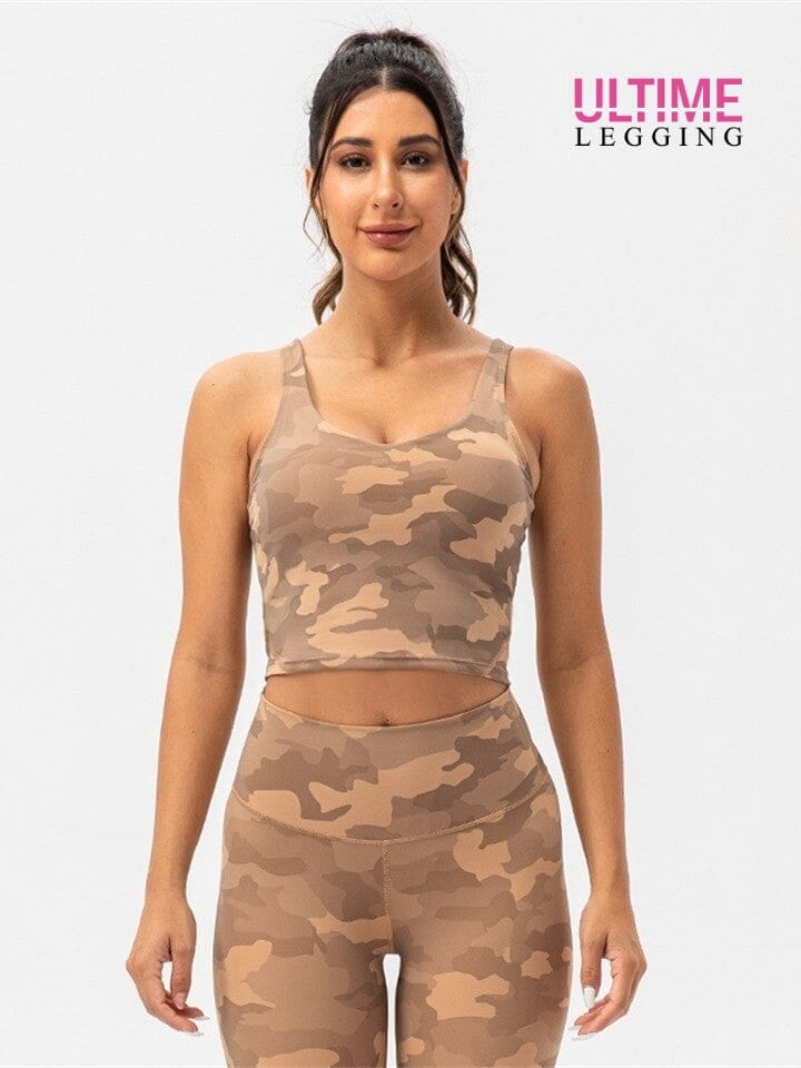 Brassière Sport Camouflage - Ultime-Legging Brassière helankezatrening.com sa Marron