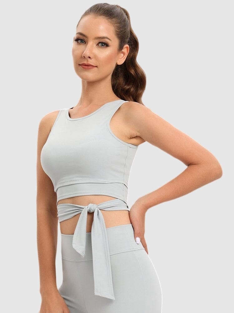 Brassière Sport Croisée Devant Brassière helankezatrening.com sa Gris