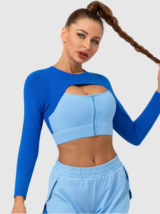 Brassière Sport Zippée Manches Longues Brassière helankezatrening.com sa Bleu