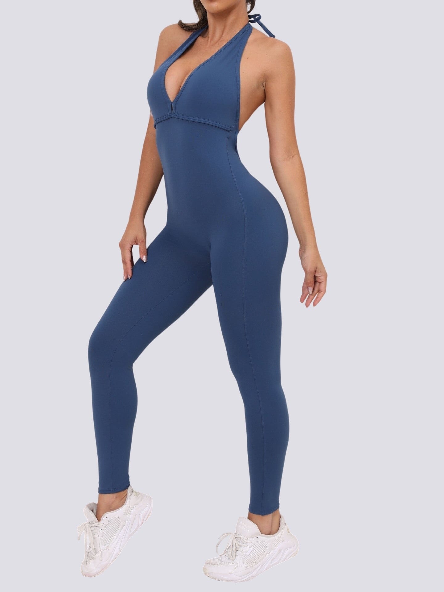 Combinaison Fitness Dos Nu Combinaison sport helankezatrening.com sa Bleu