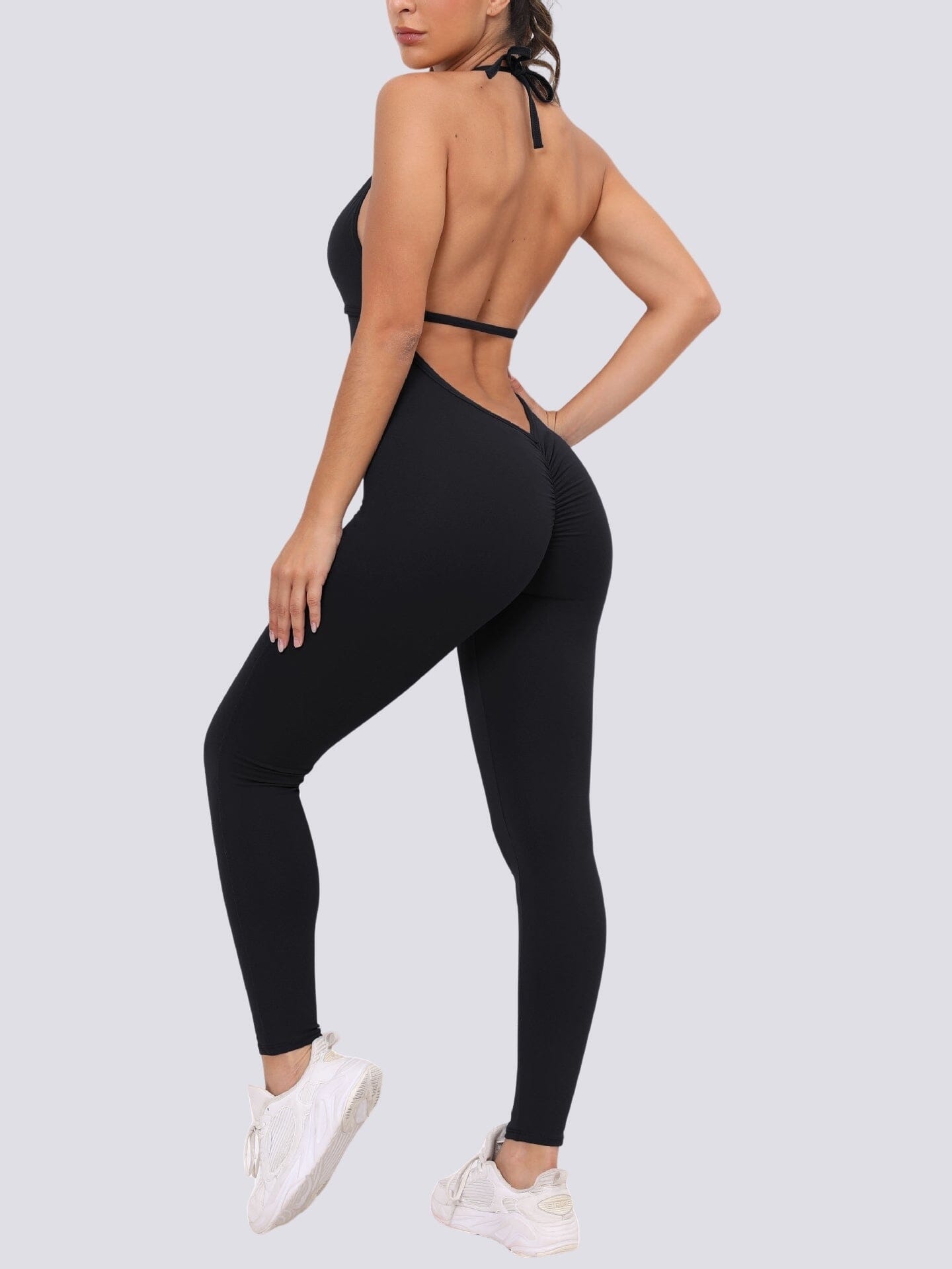 Combinaison Fitness Dos Nu Combinaison sport helankezatrening.com sa Noir