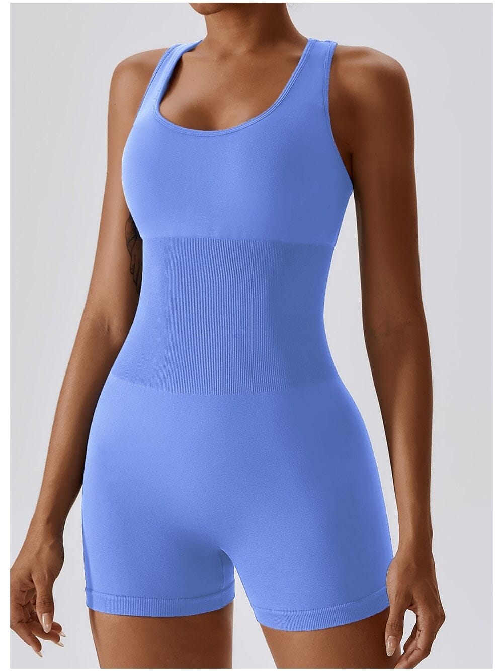 Combinaison Short Moulante Sport Combinaison sport helankezatrening.com sa Bleu ciel