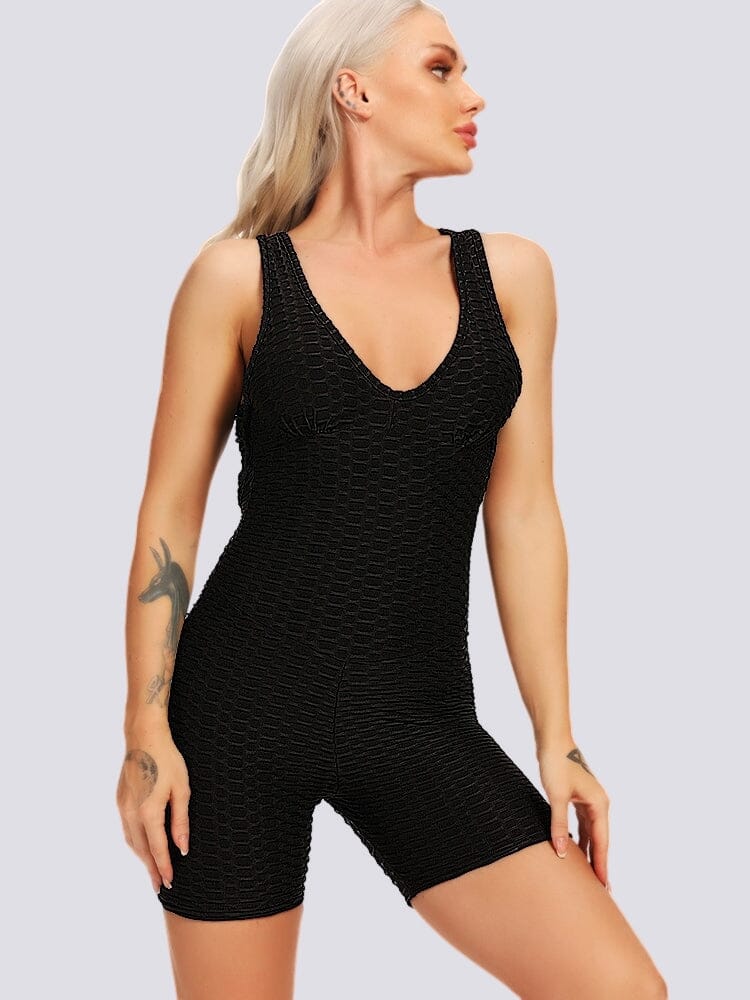 Combinaison Sport Short Anti Cellulite Combinaison sport helankezatrening.com sa Noir