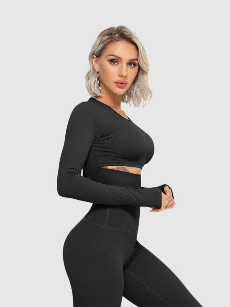 Sporty cropped μακρυμάνικο μπλουζάκι - Elixy