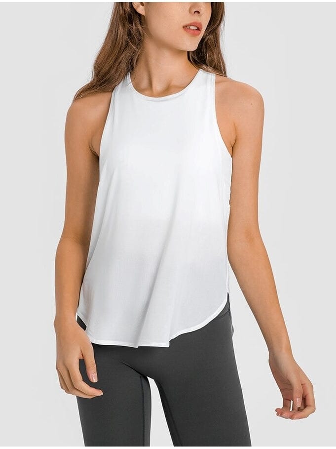 Débardeur Sport Dos Ouvert T-Shirt helankezatrening.com : Legging Femme | Vêtements de Sport XS Blanc
