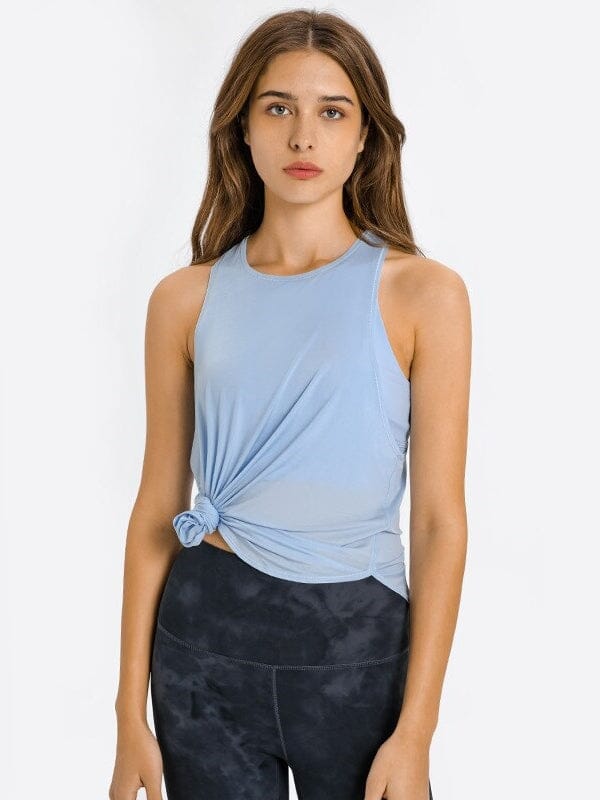 Débardeur Sport Dos Ouvert T-Shirt helankezatrening.com : Legging Femme | Vêtements de Sport XS Bleu