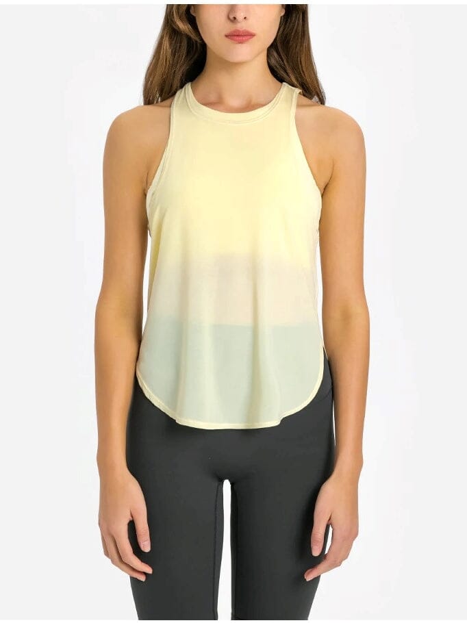 Débardeur Sport Dos Ouvert T-Shirt helankezatrening.com : Legging Femme | Vêtements de Sport XS Jaune