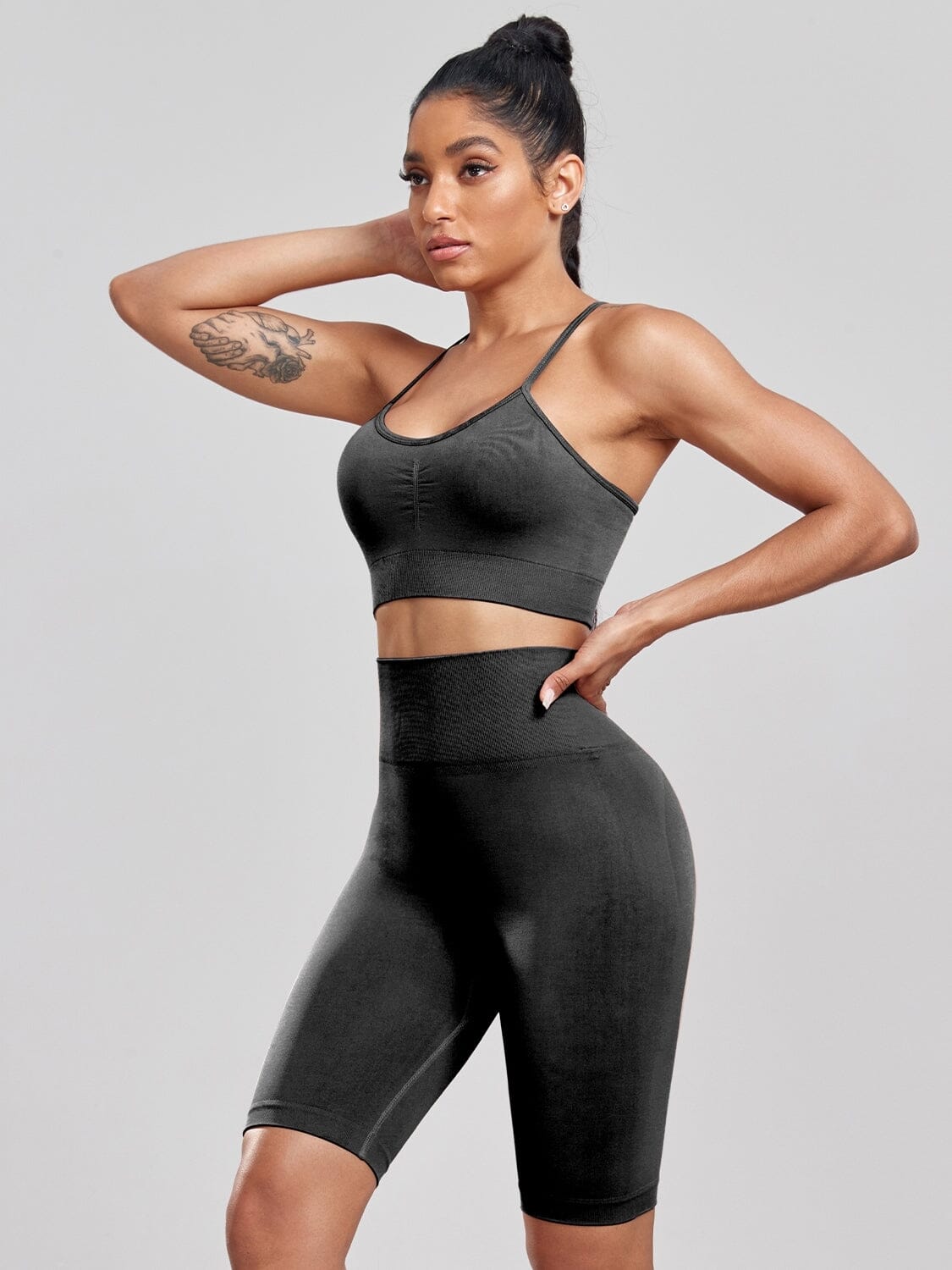 Ensemble Push Up, Sport Short Long Ensemble Sport helankezatrening.com sa Noir