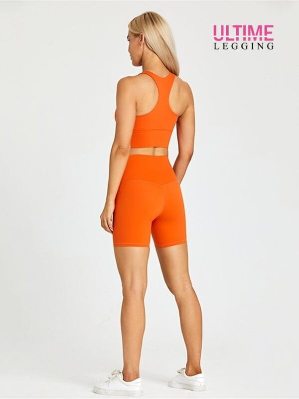 Ensemble Short Fitness - Ultime-Legging Ensemble Sport helankezatrening.com sa Orange