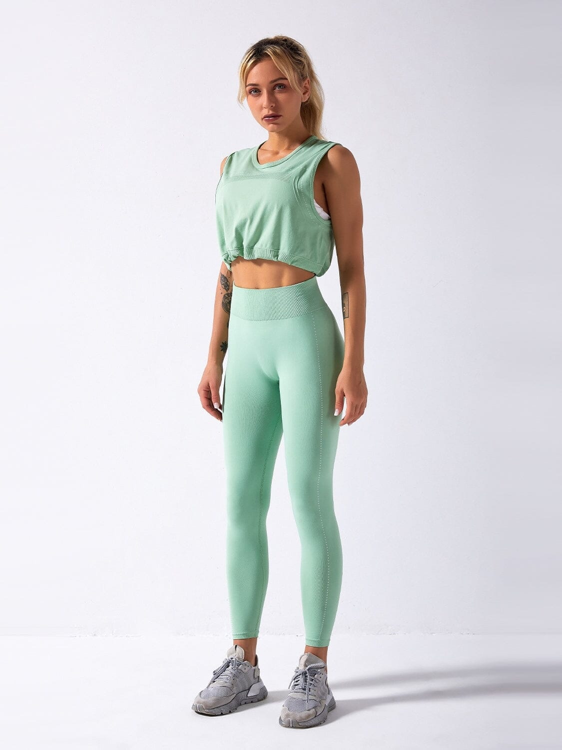 Ensemble Sport 2 pièces Legging et Top Ensemble Sport helankezatrening.com sa Vert