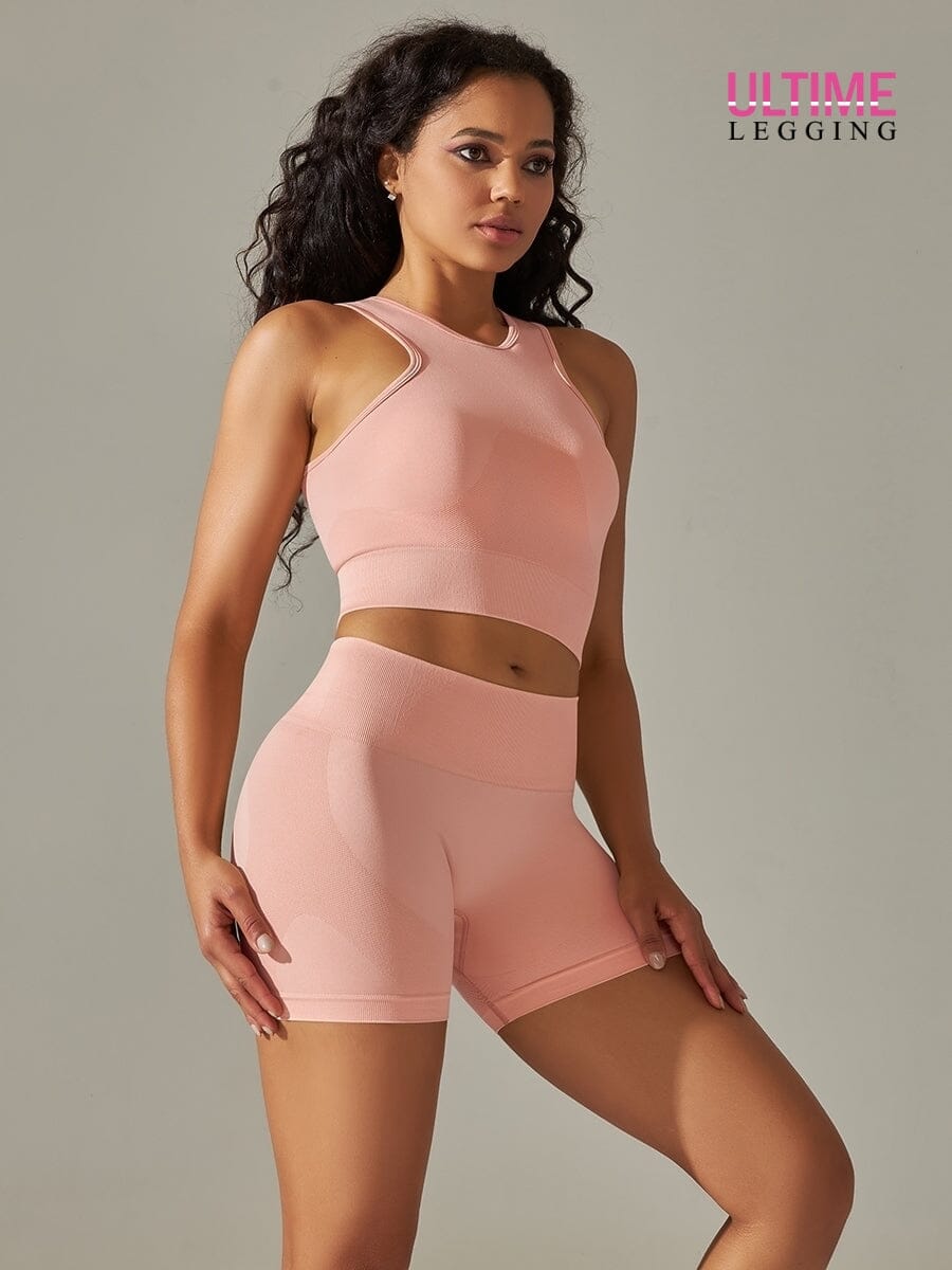Ensemble Sport Fitness Push Up Sans Couture - Ultime-Legging Ensemble Sport helankezatrening.com sa Gris clair
