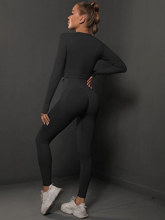 Ensemble Sport Push Up, Legging et Crop Top Ensemble Sport helankezatrening.com : Legging Femme | Vêtements de Sport sa Noir
