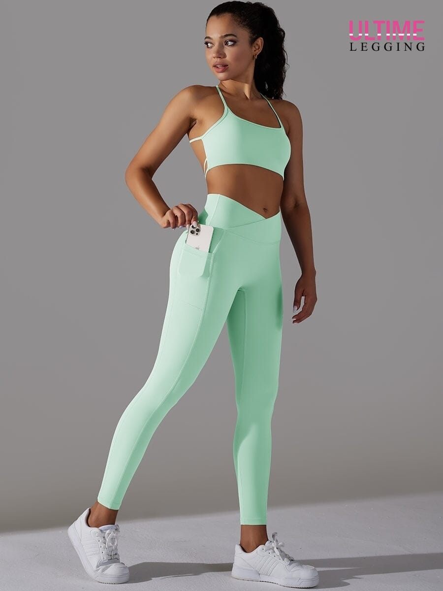 Ensemble Sport Push Up Poches - Fusion - Ultime-Legging Ensemble Sport helankezatrening.com XS Turquoise