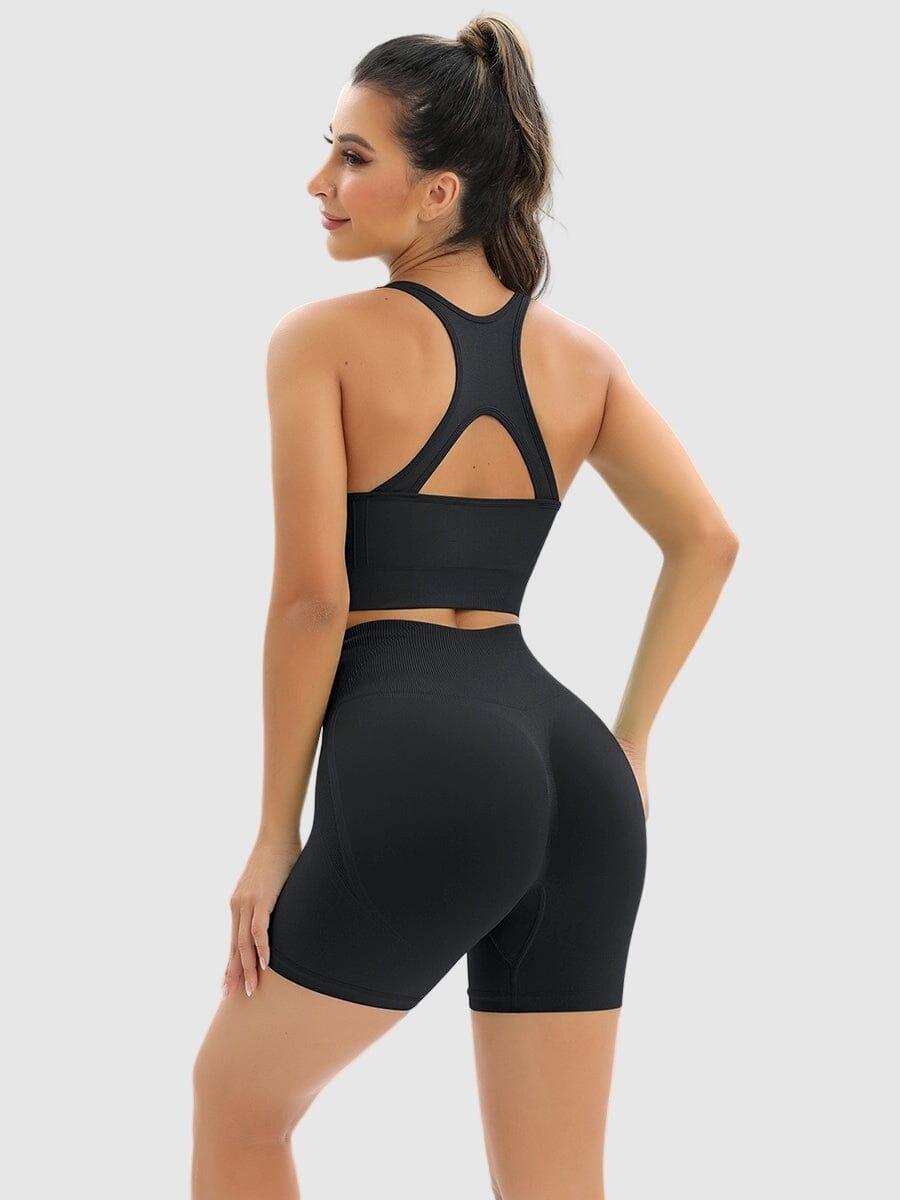 Ensemble Sport Push Up, Short et Brassière Ensemble Sport helankezatrening.com : Legging Femme | Vêtements de Sport sa Noir