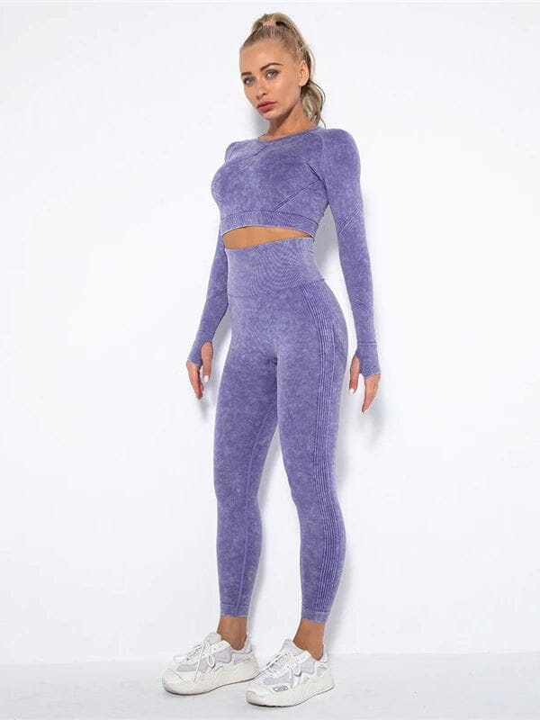 Ensemble Sport Push Up Texturé Ensemble Sport helankezatrening.com : Legging Femme | Vêtements de Sport sa Violet