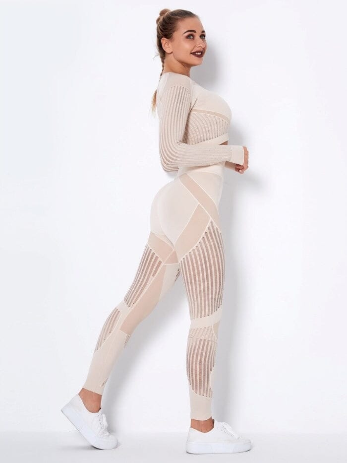 Ensemble Sport Respirant Ensemble Sport helankezatrening.com : Legging Femme | Vêtements de Sport XS Beige