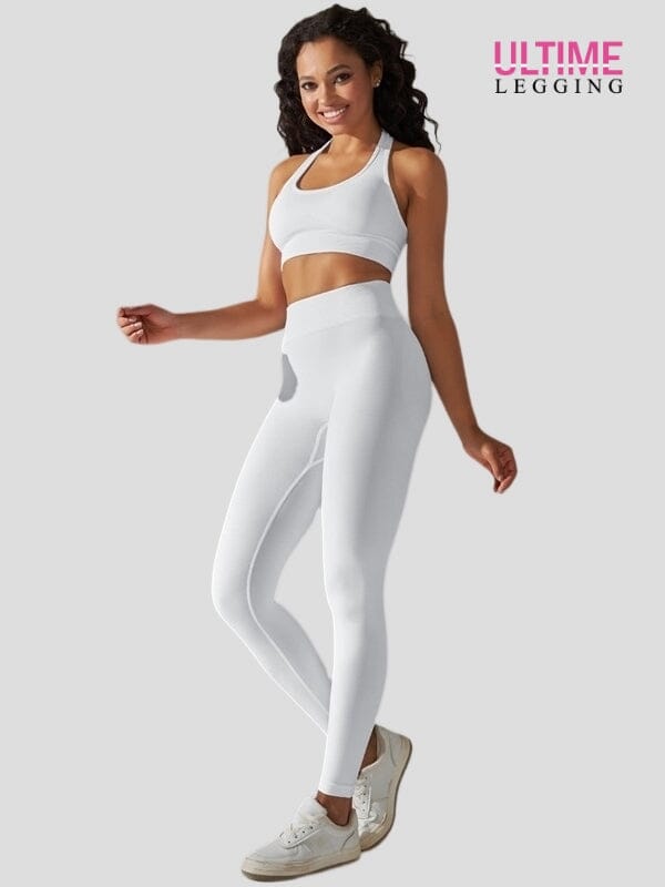 Ensemble Sport Seconde Peau Sans Couture - Ultime-Legging Ensemble Sport helankezatrening.com sa Blanc