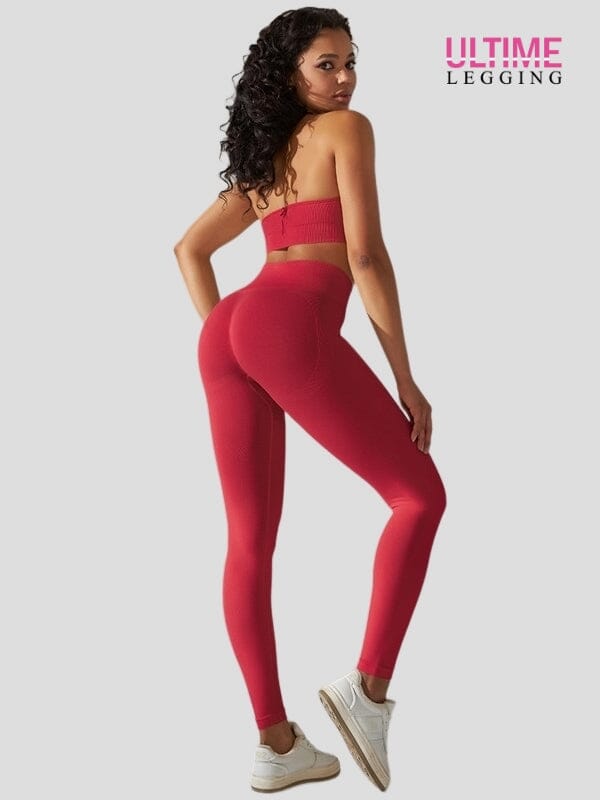 Ensemble Sport Seconde Peau Sans Couture - Ultime-Legging Ensemble Sport helankezatrening.com sa Rouge