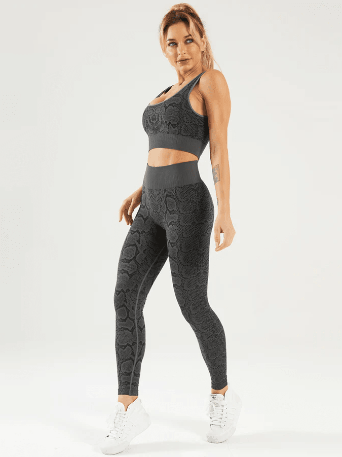 Ensemble Sport Serpent, Legging et Soutien-Gorge Ensemble Sport helankezatrening.com : Legging Femme | Vêtements de Sport sa Gris
