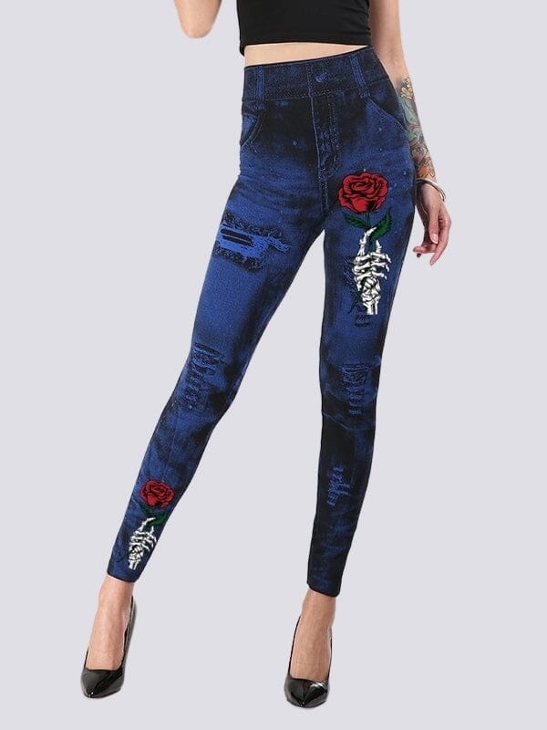 Jegging Effet Déchiré Jeggings helankezatrening.com sa Bleu