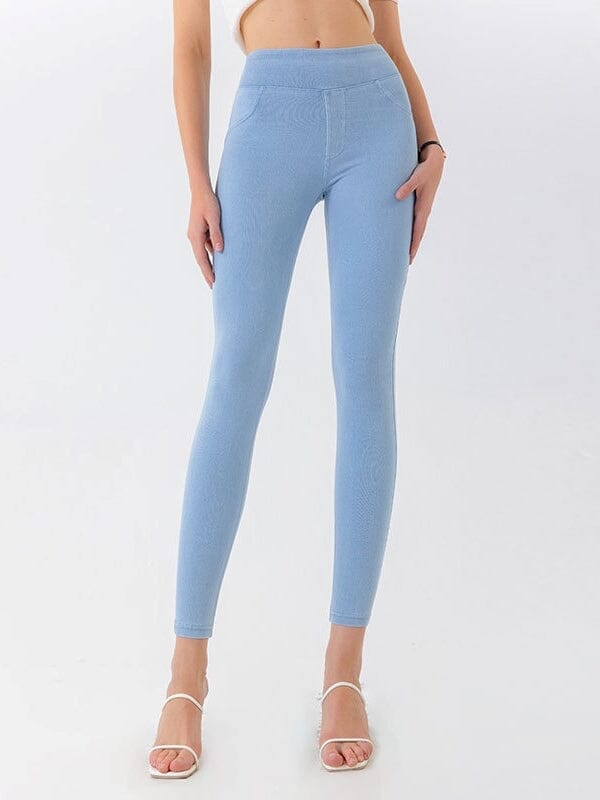 Jegging Gainant Taille Haute Jeggings helankezatrening.com XS Bleu clair