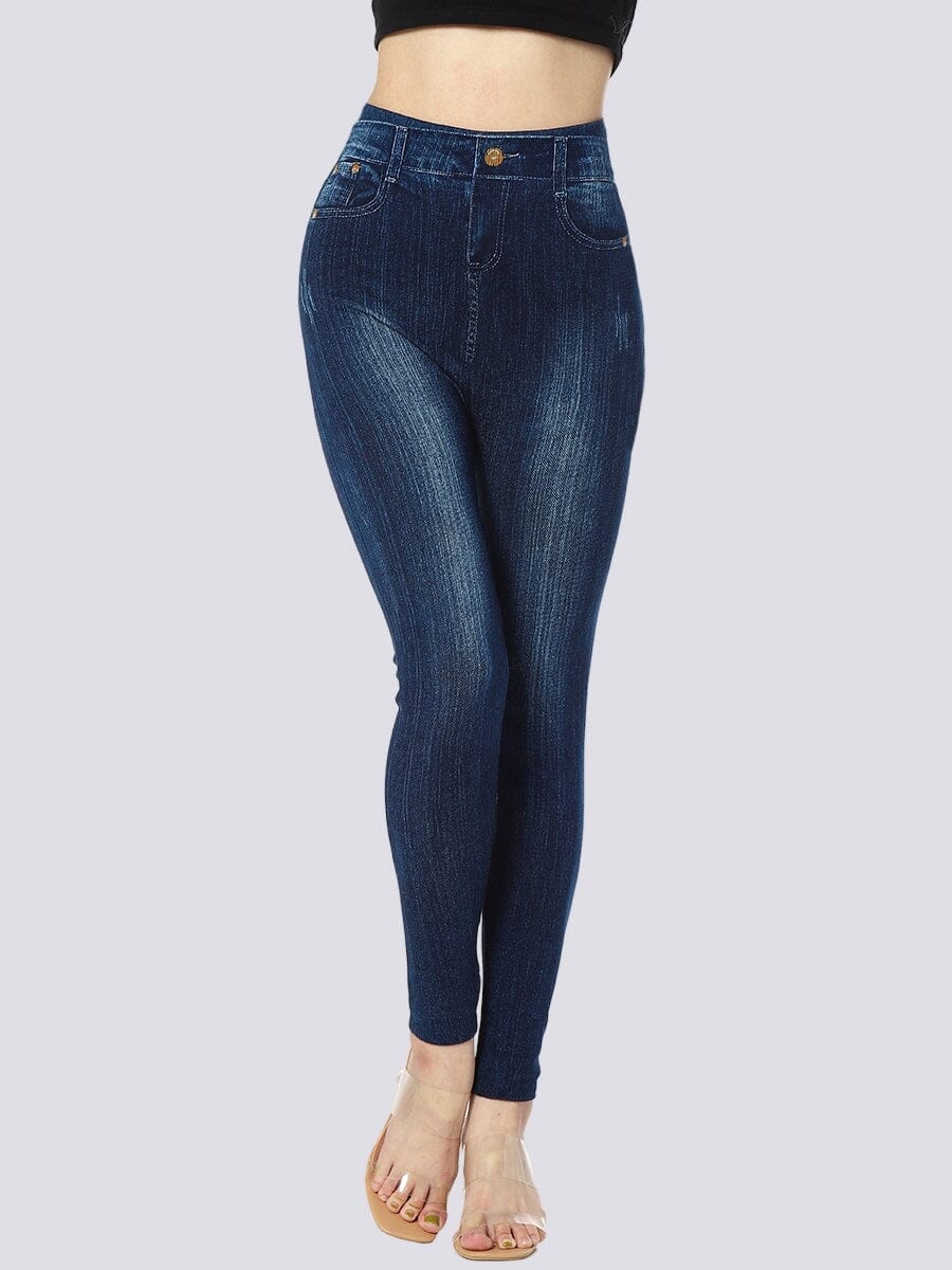 Jegging Taille Élastique Jeggings helankezatrening.com sa Bleu