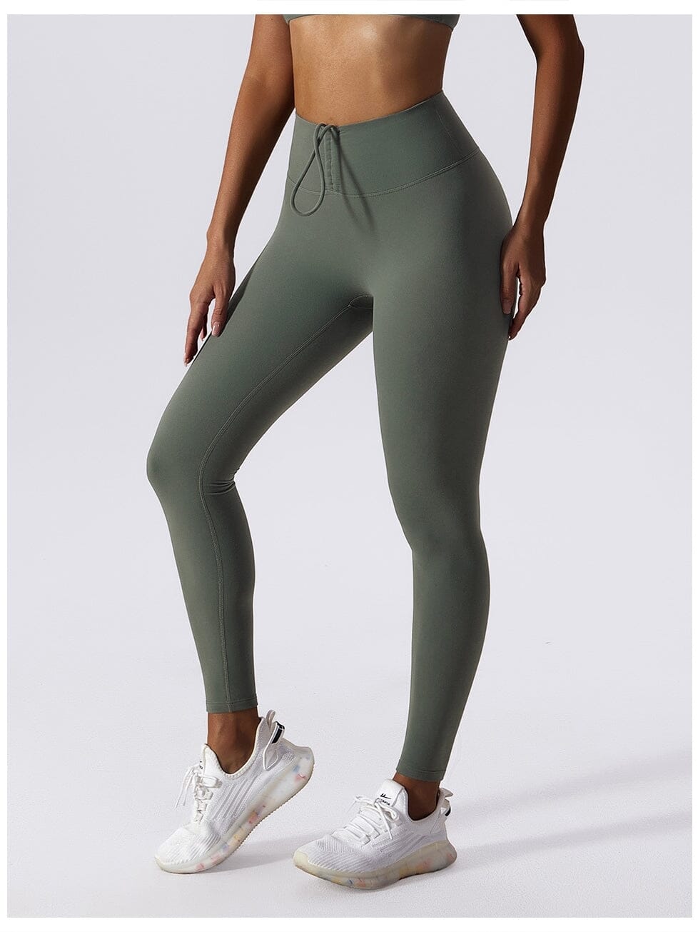 Legging avec Cordon De Serrage (Push Up) Leggings helankezatrening.com XS Kaki