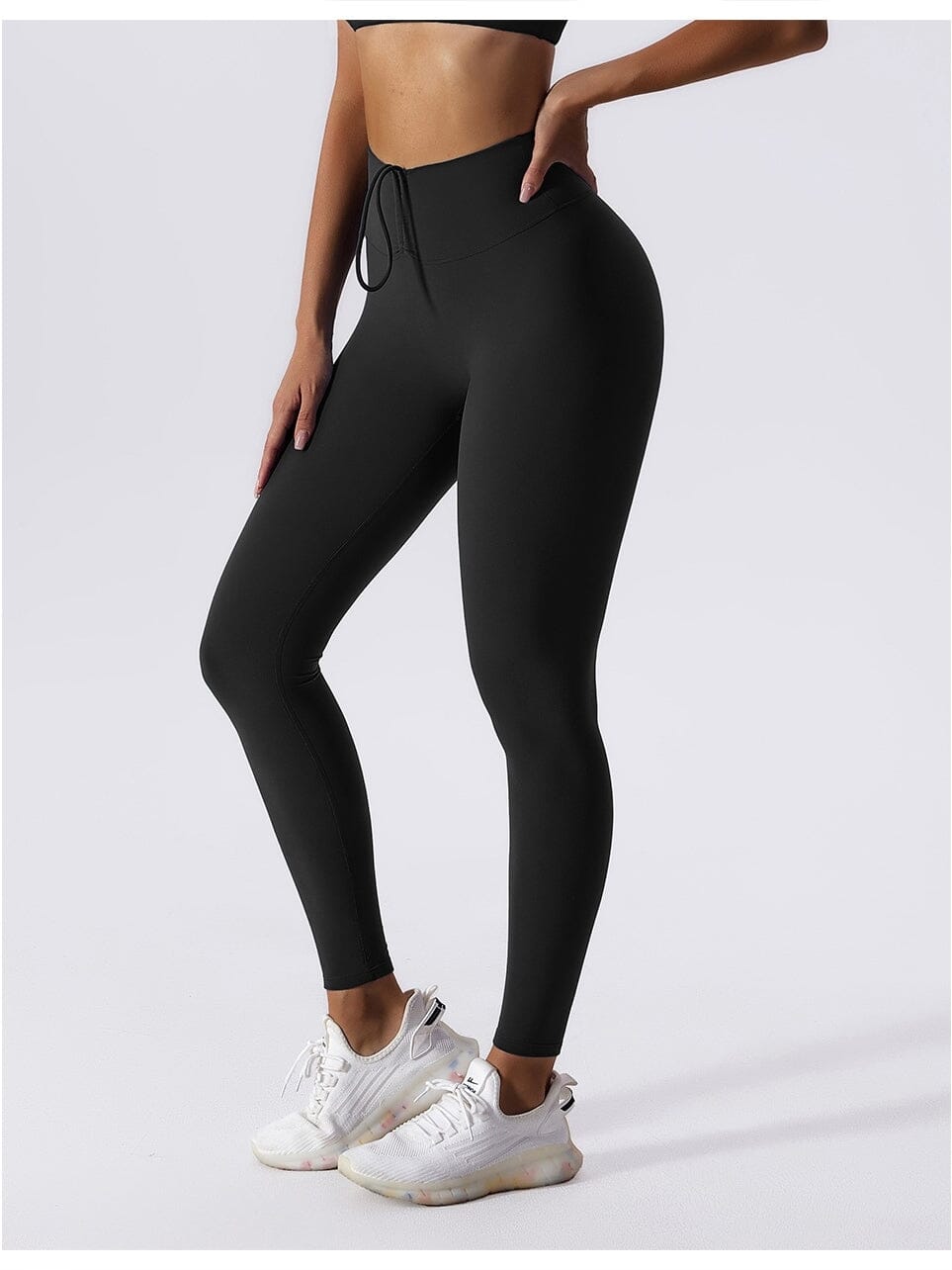 Legging avec Cordon De Serrage (Push Up) Leggings helankezatrening.com XS Noir