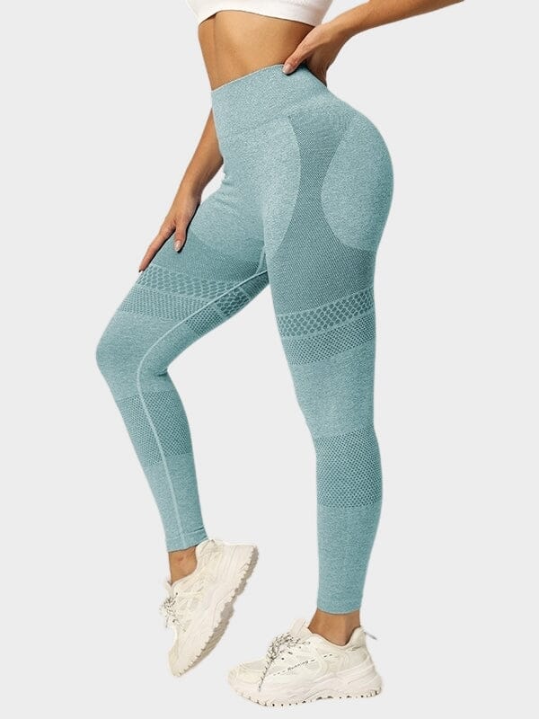 Legging Ceinture Large Sans Couture Sport Leggings helankezatrening.com sa Turquoise