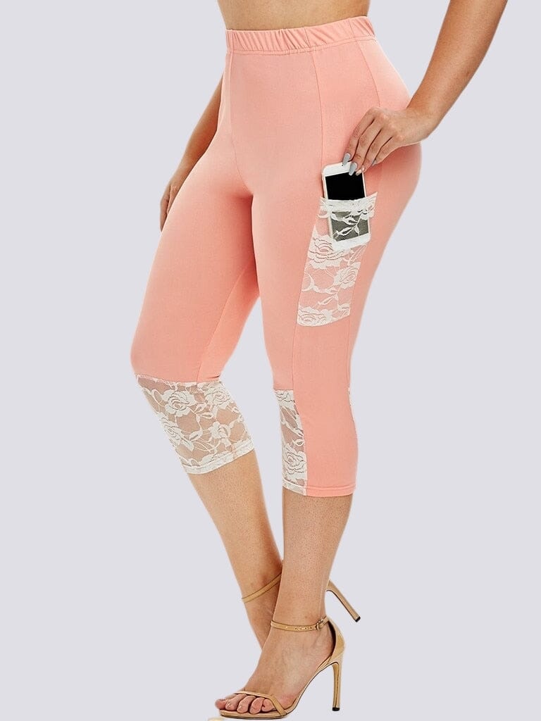 Legging Court Grande Taille (Poche) Leggings helankezatrening.com L Rose