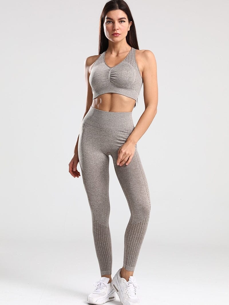Legging et Soutien-Gorge Sport, Ensemble Ensemble Sport helankezatrening.com sa Marron grisé