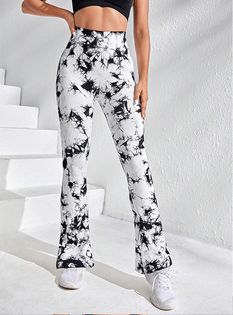 Legging Évasé Imprimé Tie Dye Leggings helankezatrening.com sa Blanc