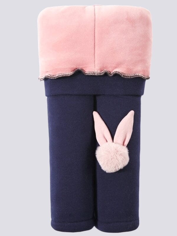 Legging Fille Polaire Chaud Leggings helankezatrening.com 85 - 95cm (2 - 3 ans) Bleu marine (Lapin)
