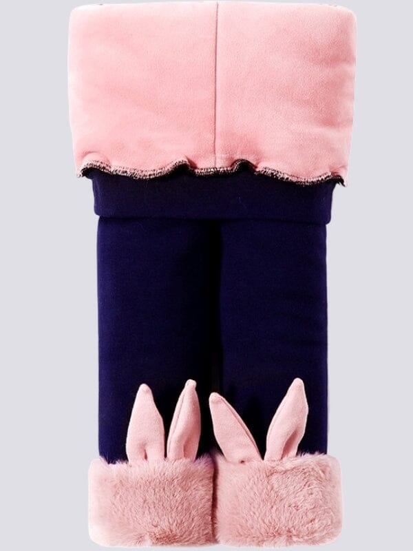Legging Fille Polaire Chaud Leggings helankezatrening.com 85 - 95cm (2 - 3 ans) Bleu marine (Oreille)