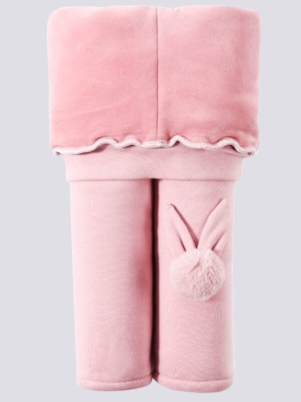Legging Fille Polaire Chaud Leggings helankezatrening.com 85 - 95cm (2 - 3 ans) Rose (Lapin)