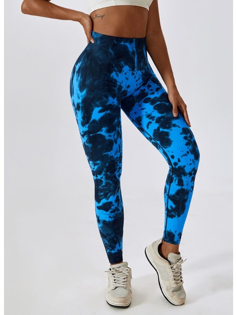 Legging Fitness Tie Dye Galbant Leggings helankezatrening.com sa Bleu