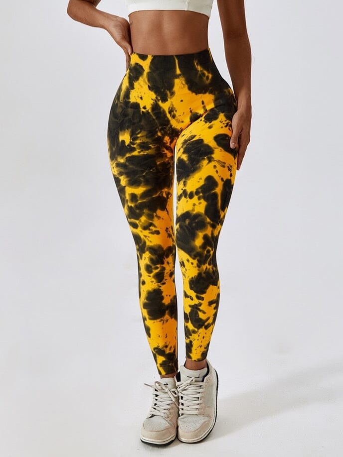 Legging Fitness Tie Dye Galbant Leggings helankezatrening.com sa Jaune