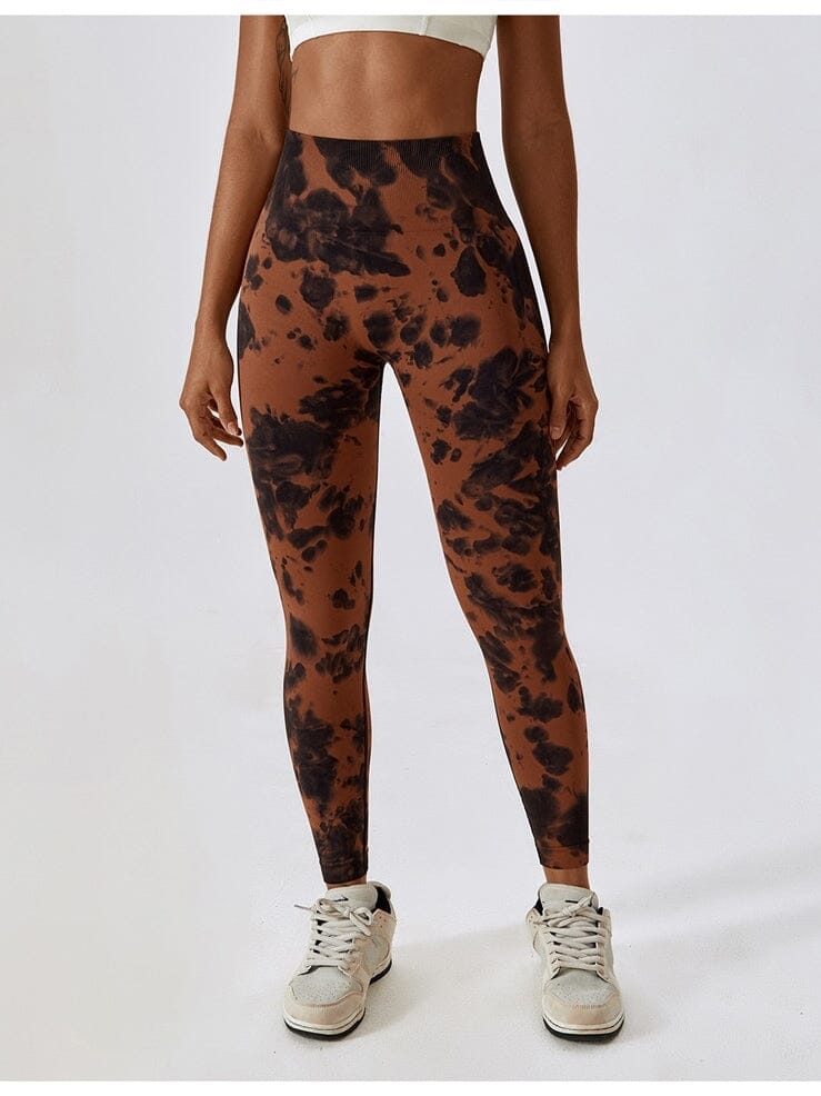 Legging Fitness Tie Dye Galbant Leggings helankezatrening.com sa Marron
