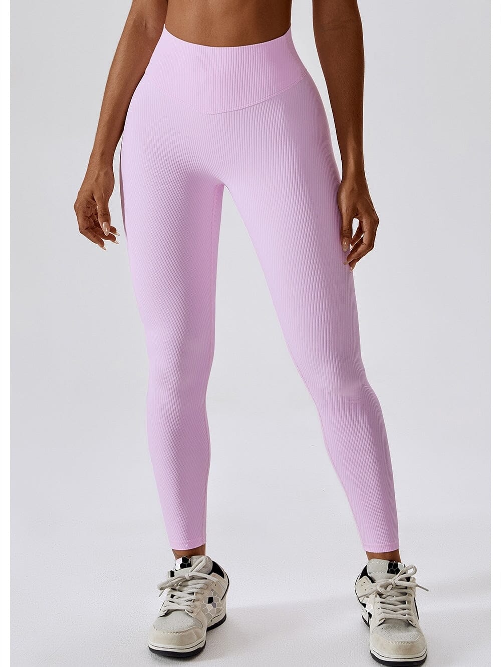 Legging Long Côtelé Push Up Sport Leggings helankezatrening.com sa Rose