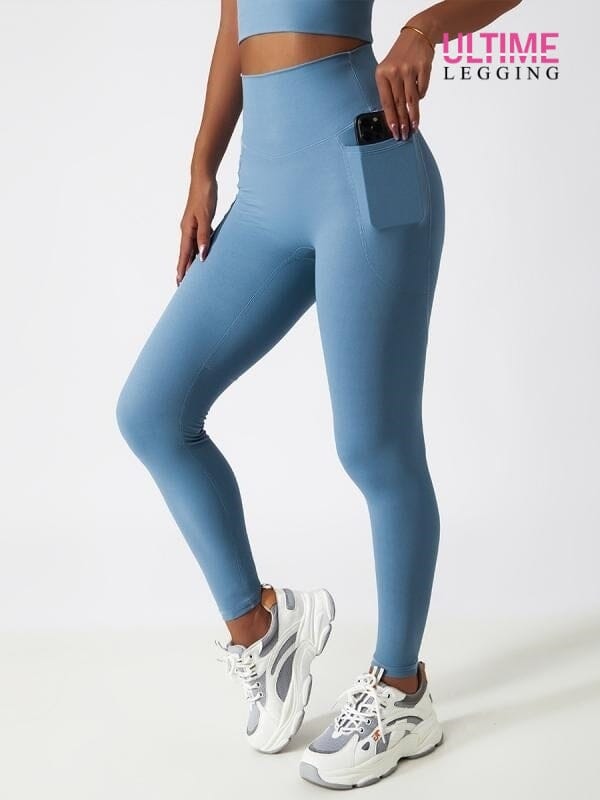 Legging Poche Latérale Push Up - Ultime-Legging Leggings helankezatrening.com sa Bleu clair