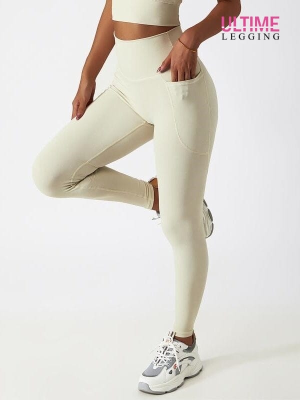 Legging Poche Latérale Push Up - Ultime-Legging Leggings helankezatrening.com sa Ivoire