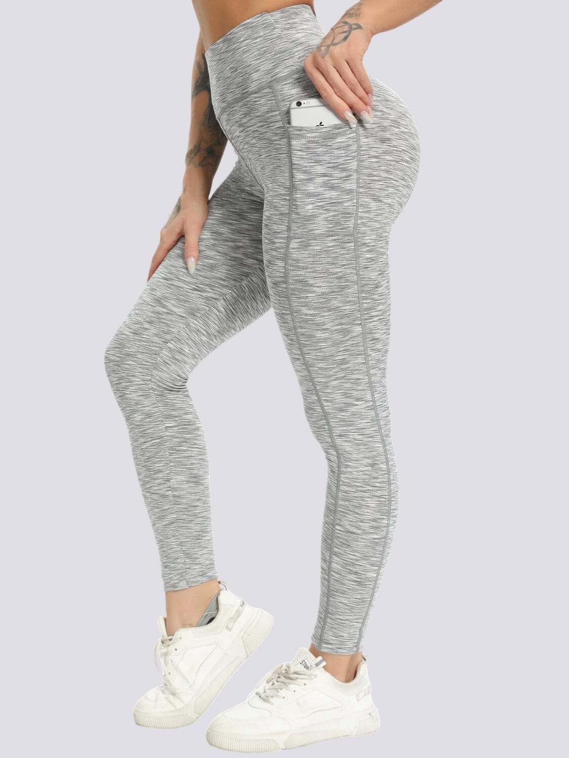 Legging Poche Portable (Push Up) Ultime-Legging sa Gris chiné