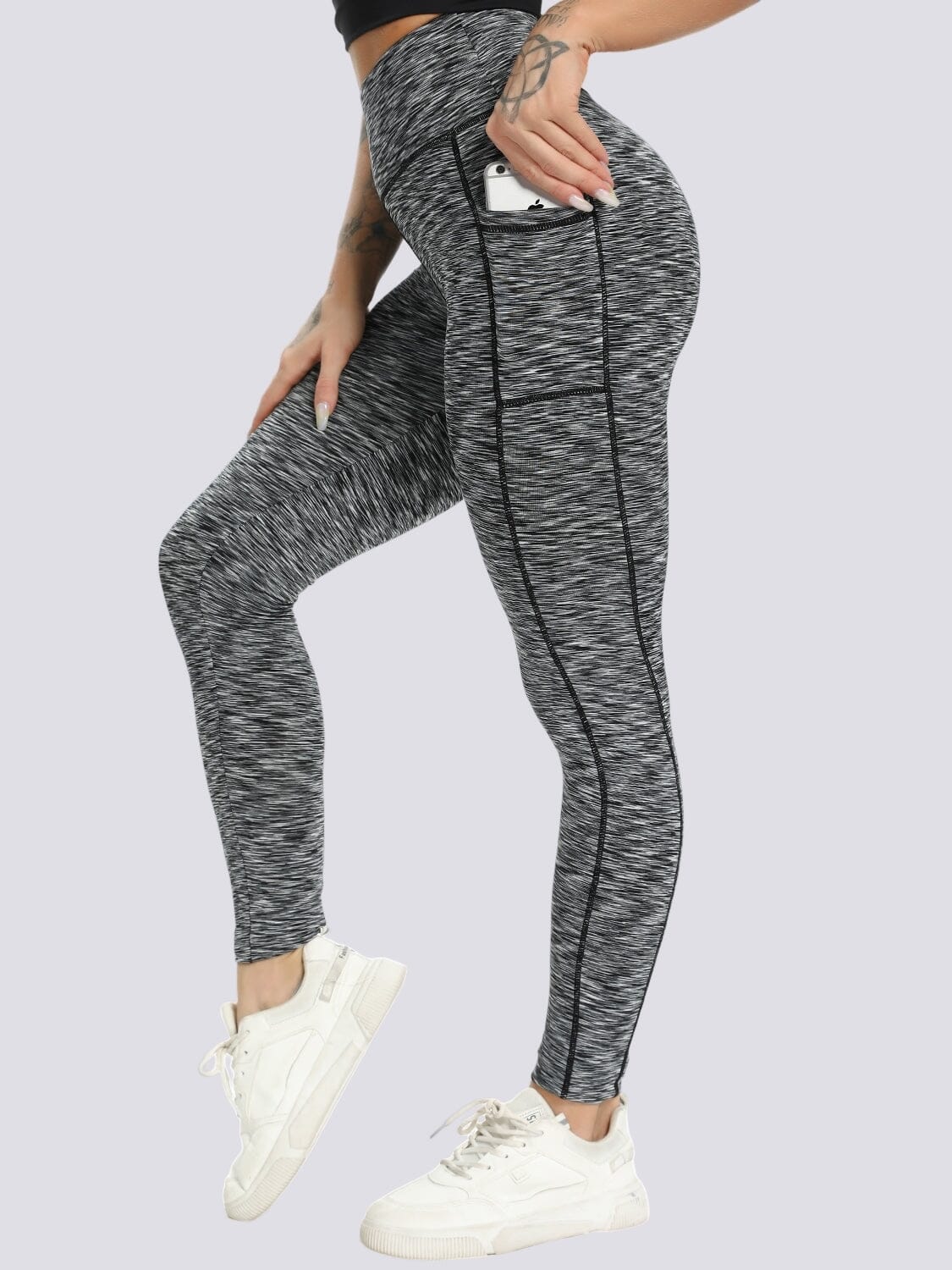Legging Poche Portable (Push Up) Ultime-Legging sa Gris foncé chiné
