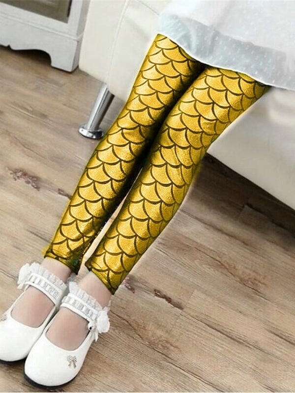 Legging Sirène Fille Leggings helankezatrening.com 2 Ans Or