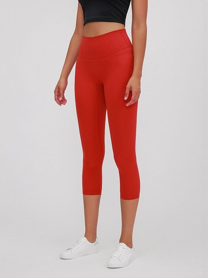 Legging Sport Capri Taille Haute Leggings helankezatrening.com XS Rouge