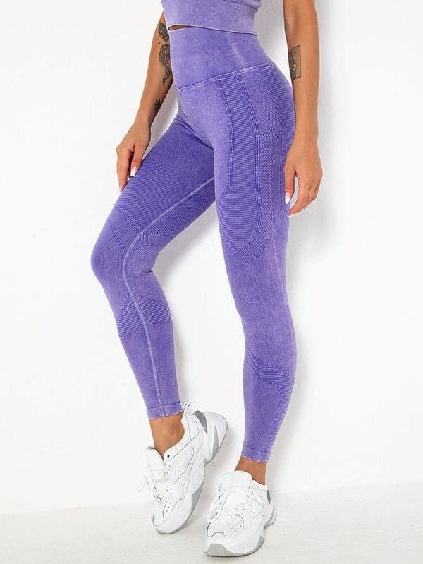 Legging Sport Effet Jean Leggings helankezatrening.com : Legging Femme | Vêtements de Sport sa Violet