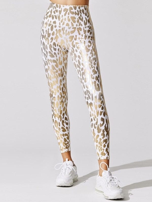 Legging Sport Léopard Brillant Leggings helankezatrening.com : Legging Femme | Vêtements de Sport sa Or